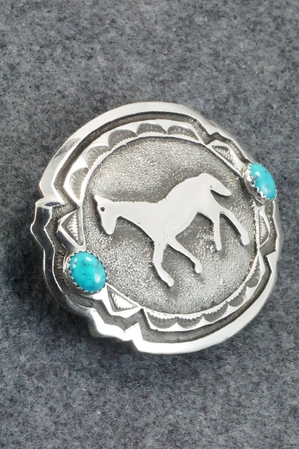 Turquoise and Sterling Silver Belt Buckle - Emerson Kinsel