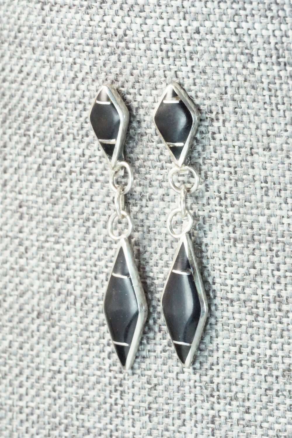 Onyx & Sterling Silver Earrings - James Kee