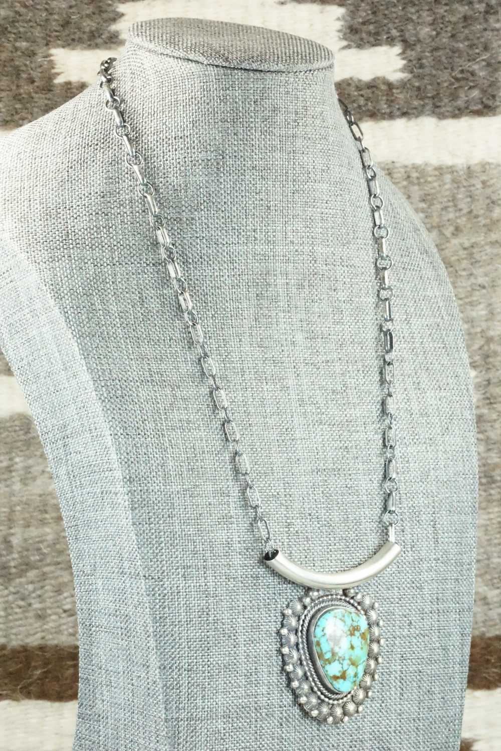 Turquoise & Sterling Silver Necklace - Tom Lewis