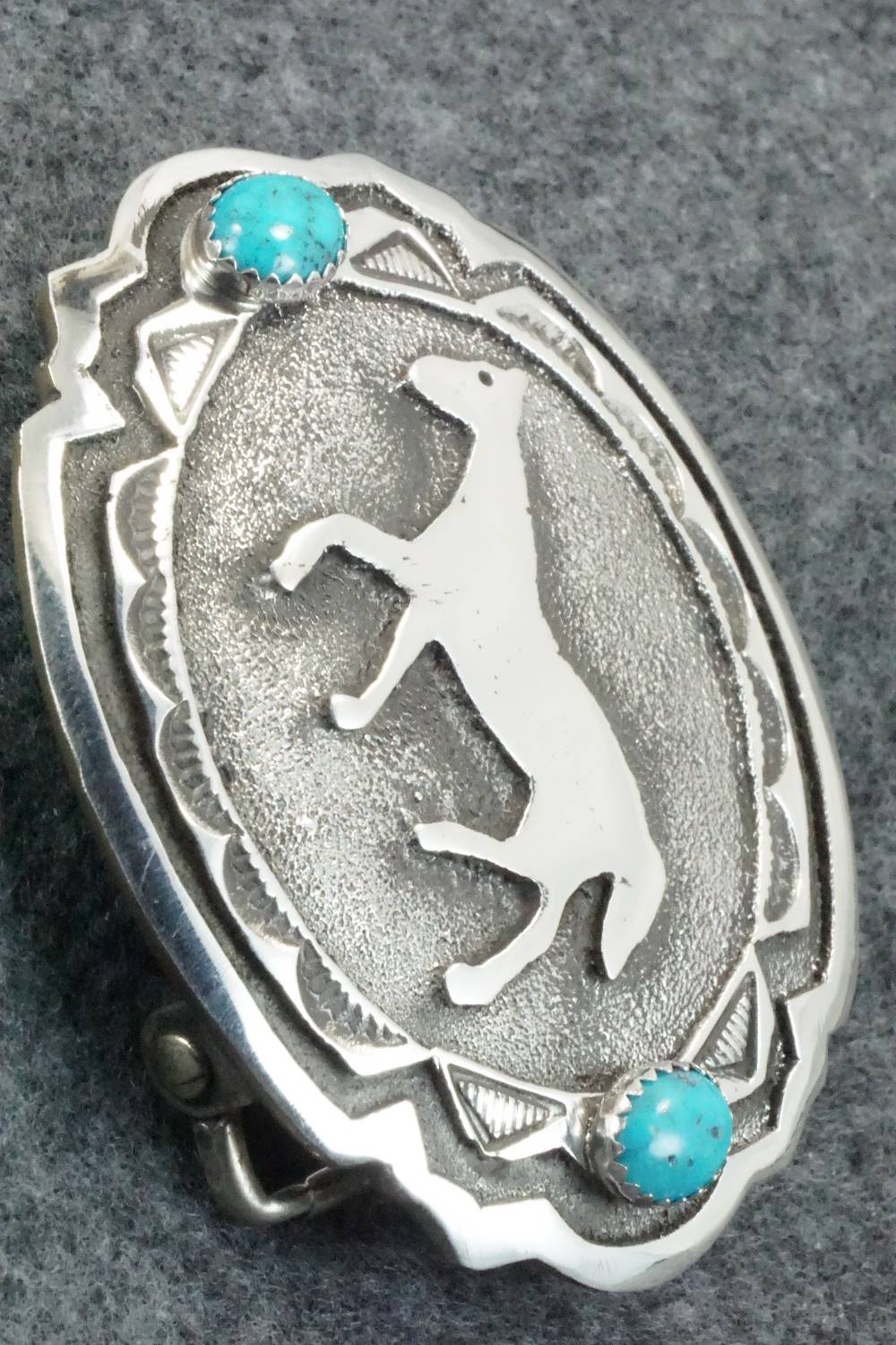 Turquoise and Sterling Silver Belt Buckle - Emerson Kinsel