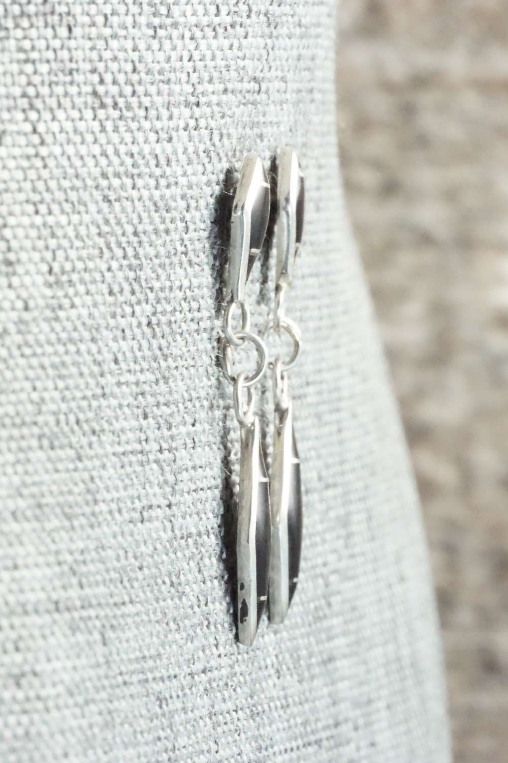 Onyx & Sterling Silver Earrings - James Kee