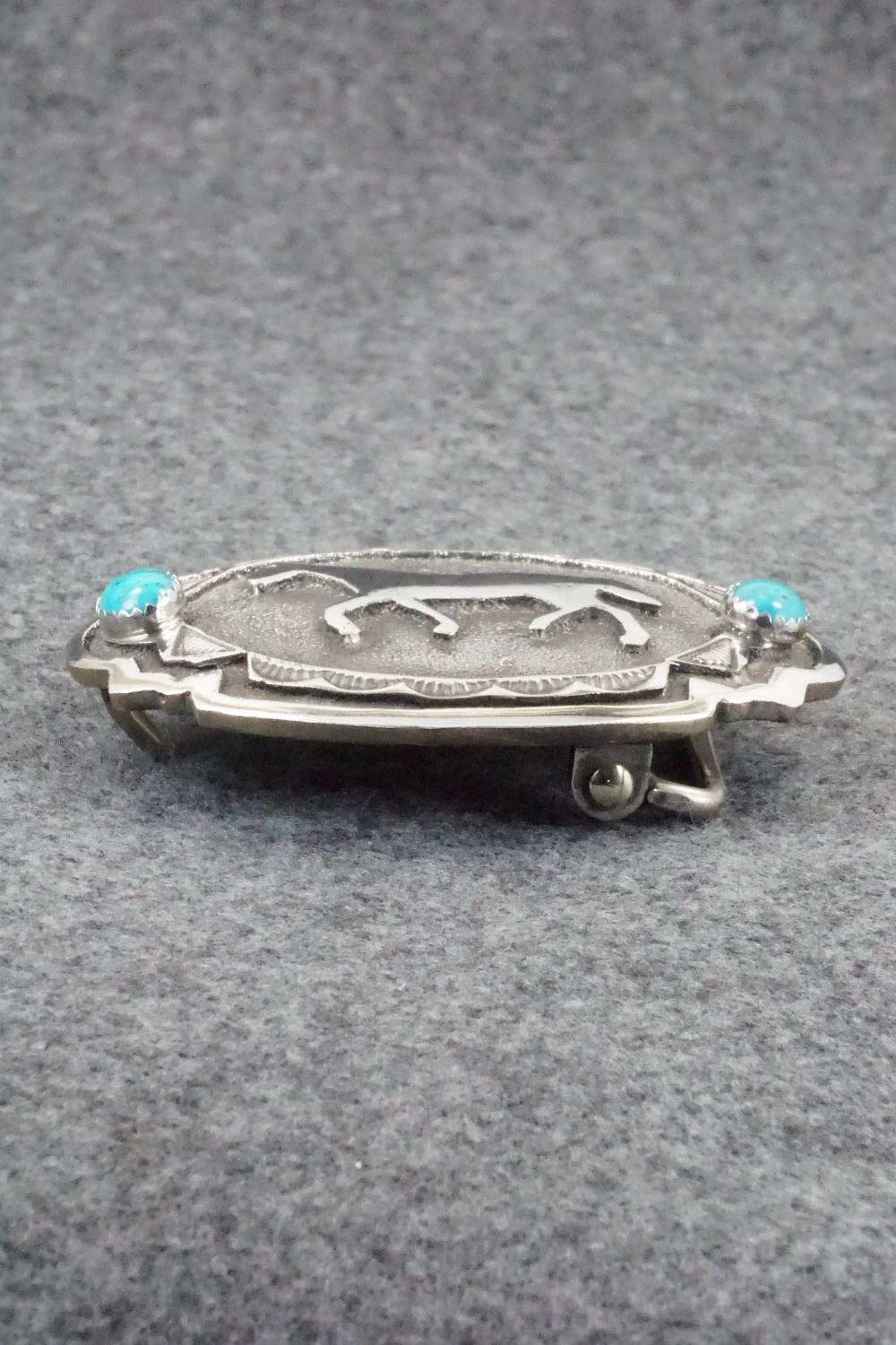 Turquoise and Sterling Silver Belt Buckle - Emerson Kinsel