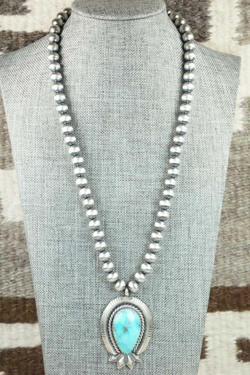 Turquoise & Sterling Silver Necklace - Raymond Delgarito