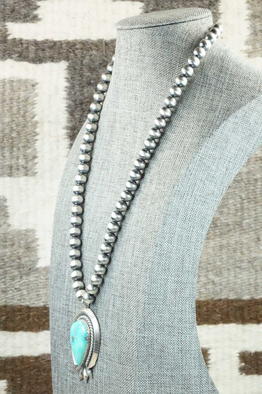 Turquoise & Sterling Silver Necklace - Raymond Delgarito