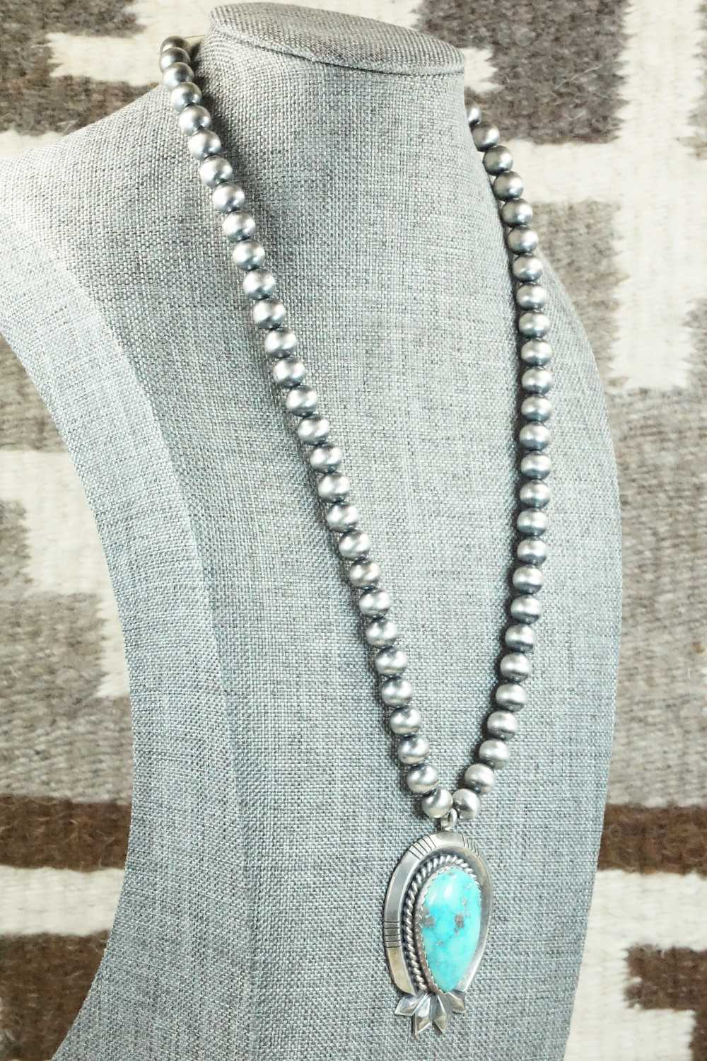 Turquoise & Sterling Silver Necklace - Raymond Delgarito