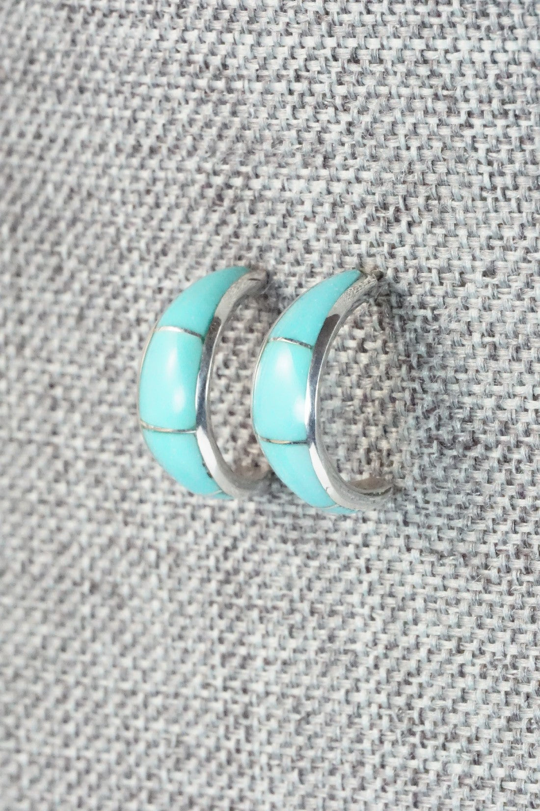 Turquoise & Sterling Silver Earrings - Philbert Chavez