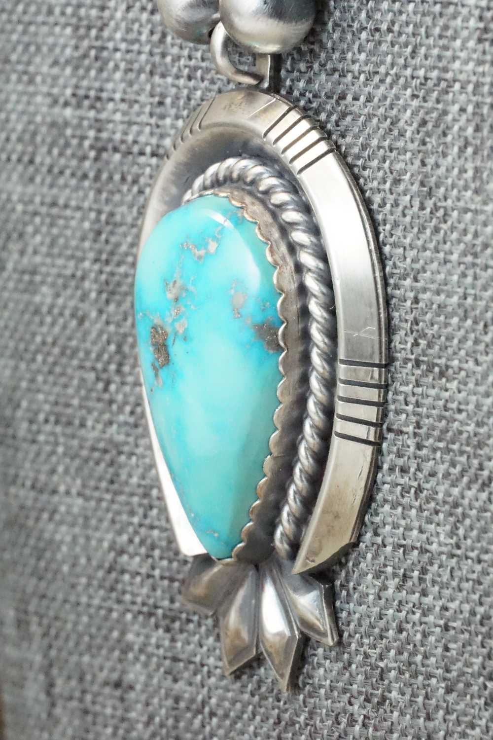 Turquoise & Sterling Silver Necklace - Raymond Delgarito
