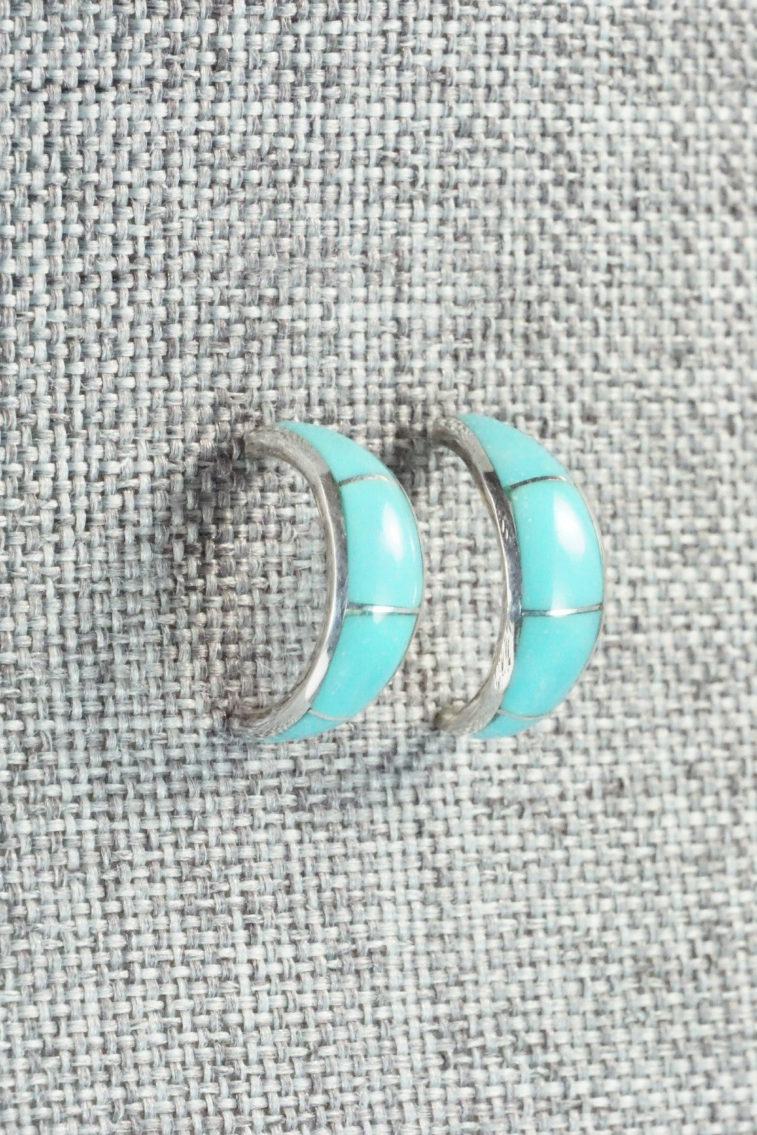 Turquoise & Sterling Silver Earrings - Philbert Chavez