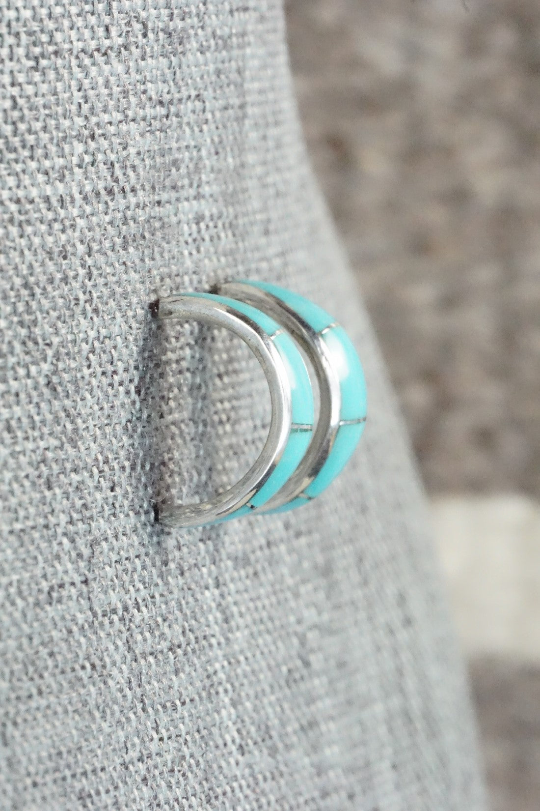 Turquoise & Sterling Silver Earrings - Philbert Chavez