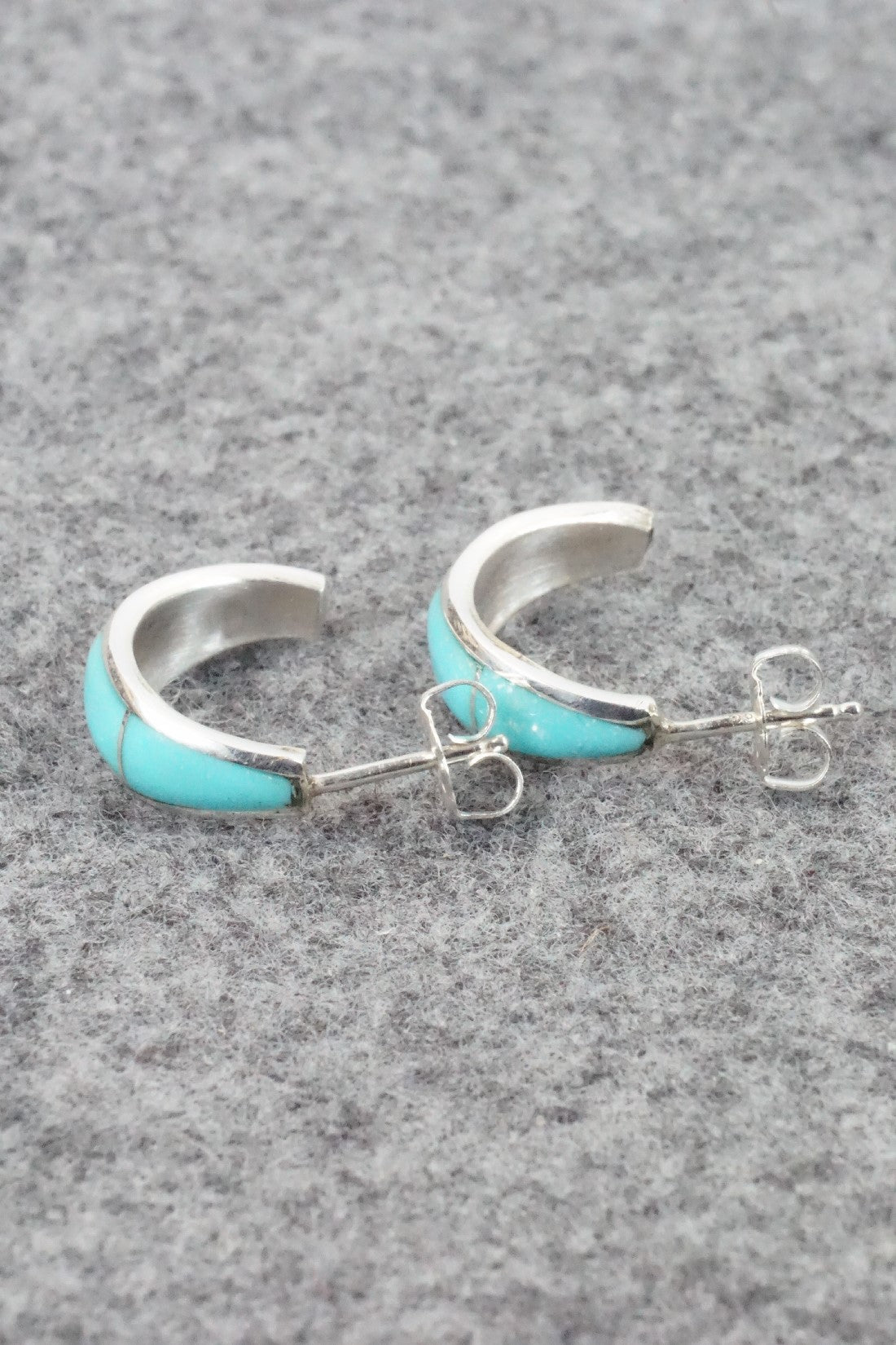 Turquoise & Sterling Silver Earrings - Philbert Chavez