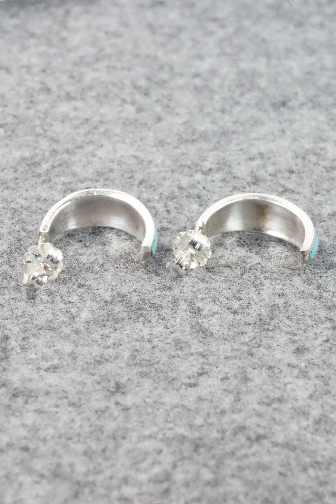 Turquoise & Sterling Silver Earrings - Philbert Chavez