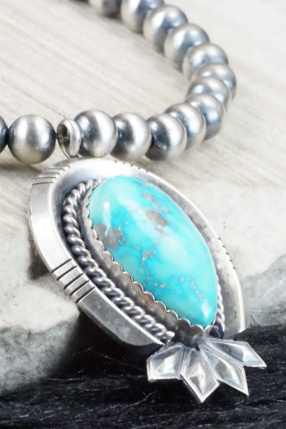 Turquoise & Sterling Silver Necklace - Raymond Delgarito