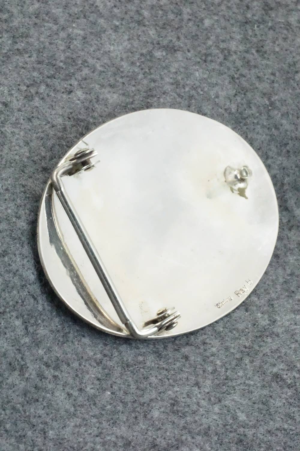 Turquoise, Coral and Sterling Silver Belt Buckle - Raymond Begay