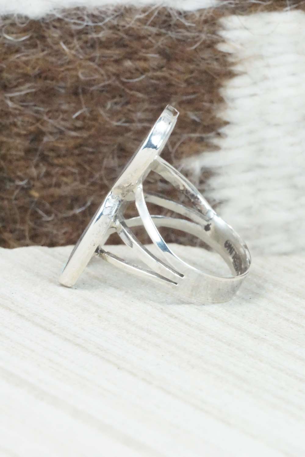 Multi Stone & Sterling Silver Inlay Ring - M.M. Coonis - Size 8