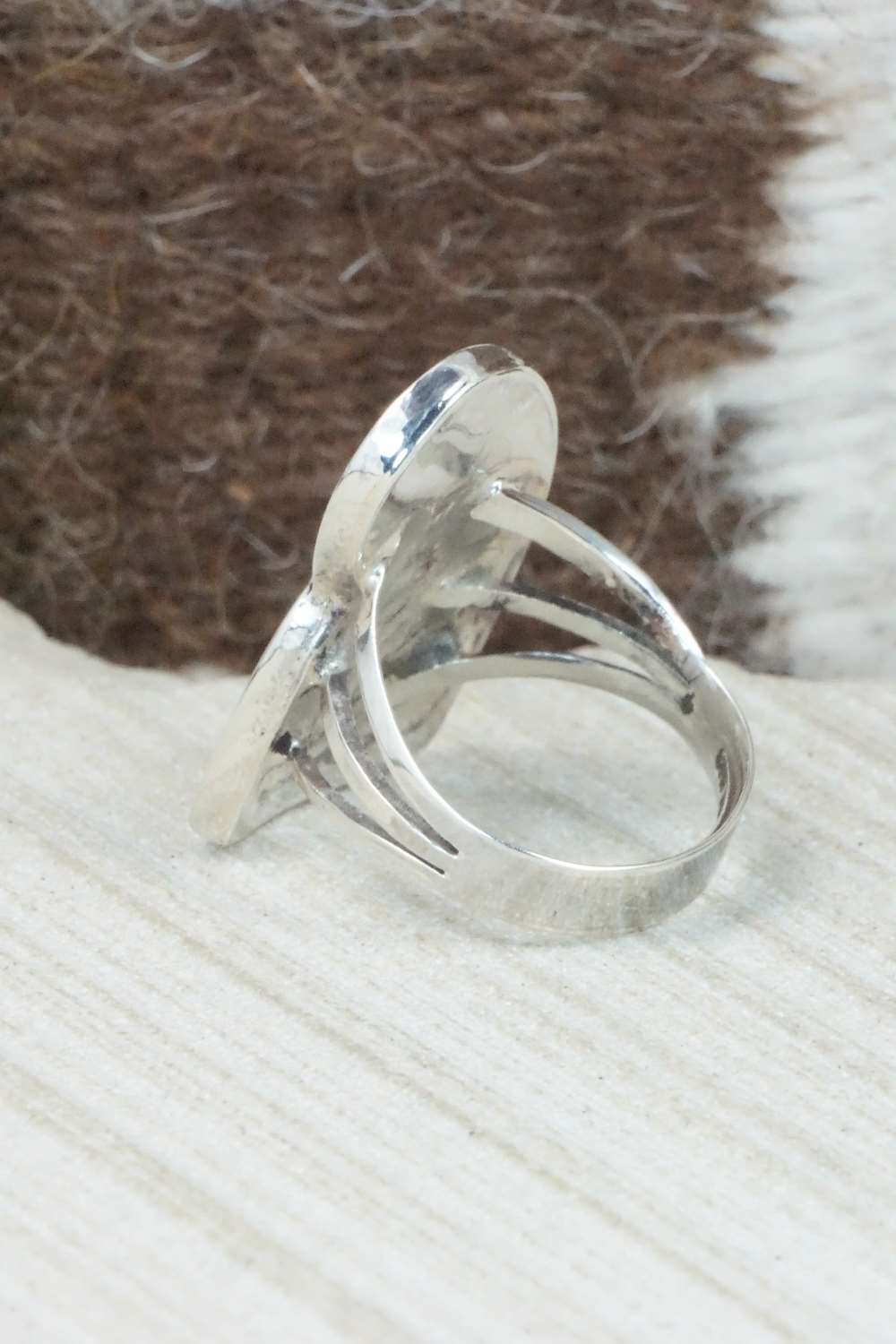 Multi Stone & Sterling Silver Inlay Ring - M.M. Coonis - Size 8