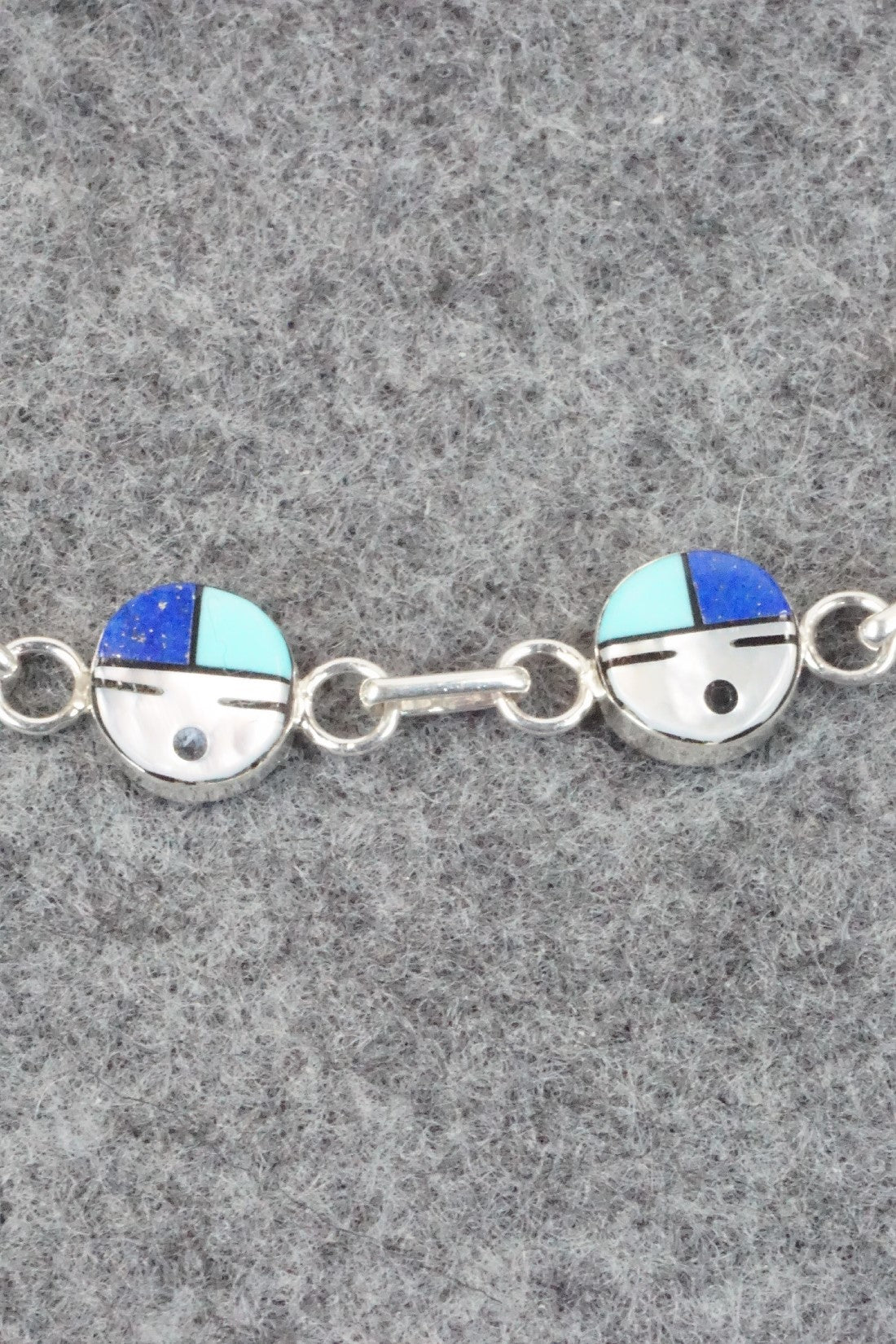 Multi Stone & Sterling Silver Link Bracelet - Tyrone Martinez