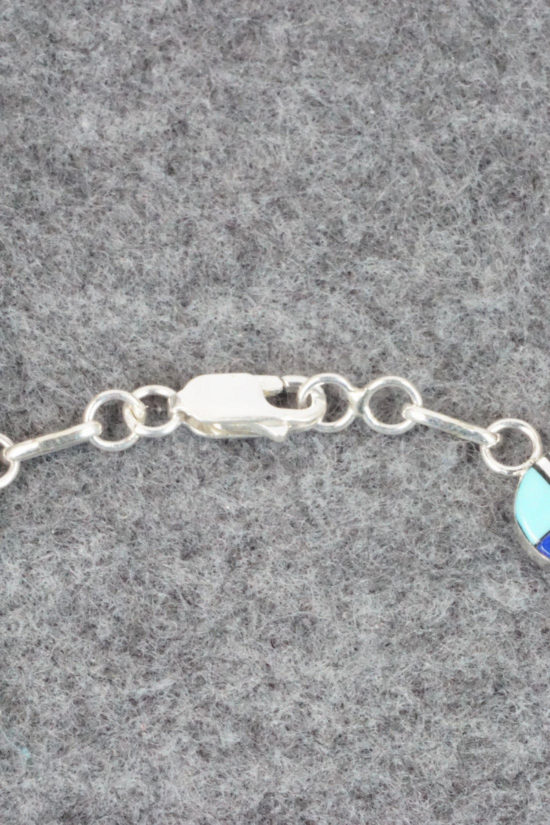 Multi Stone & Sterling Silver Link Bracelet - Tyrone Martinez