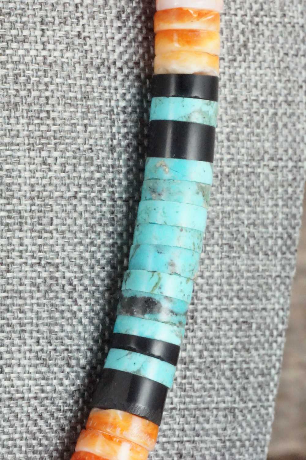 Spiny Oyster, Turquoise & Sterling Silver Necklace - Lupe Lovato