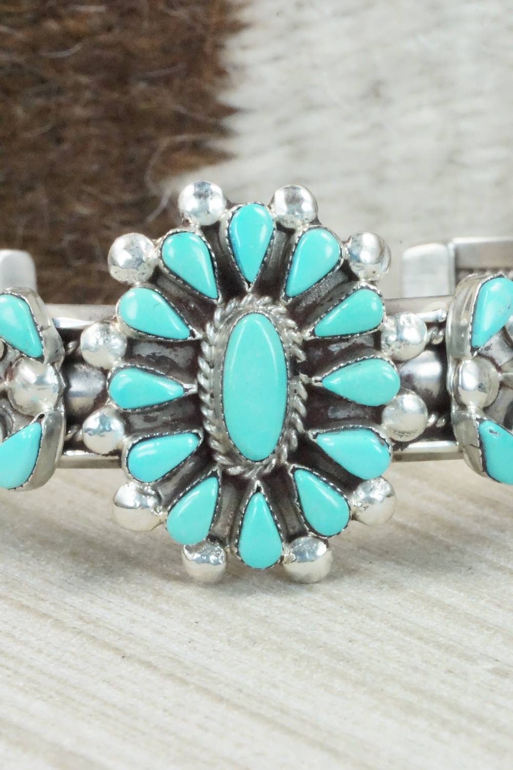 Turquoise & Sterling Silver Bracelet - Navajo
