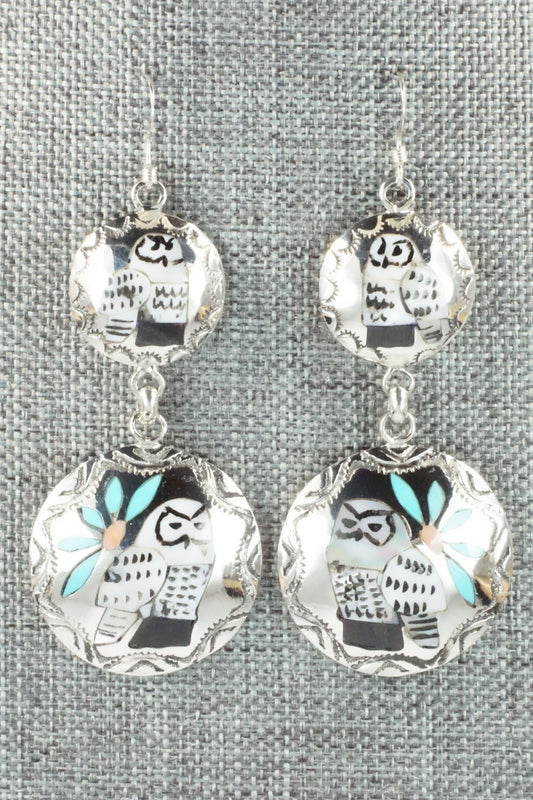 Multi Stone & Sterling Silver Earrings - Quintin Quam Sr.