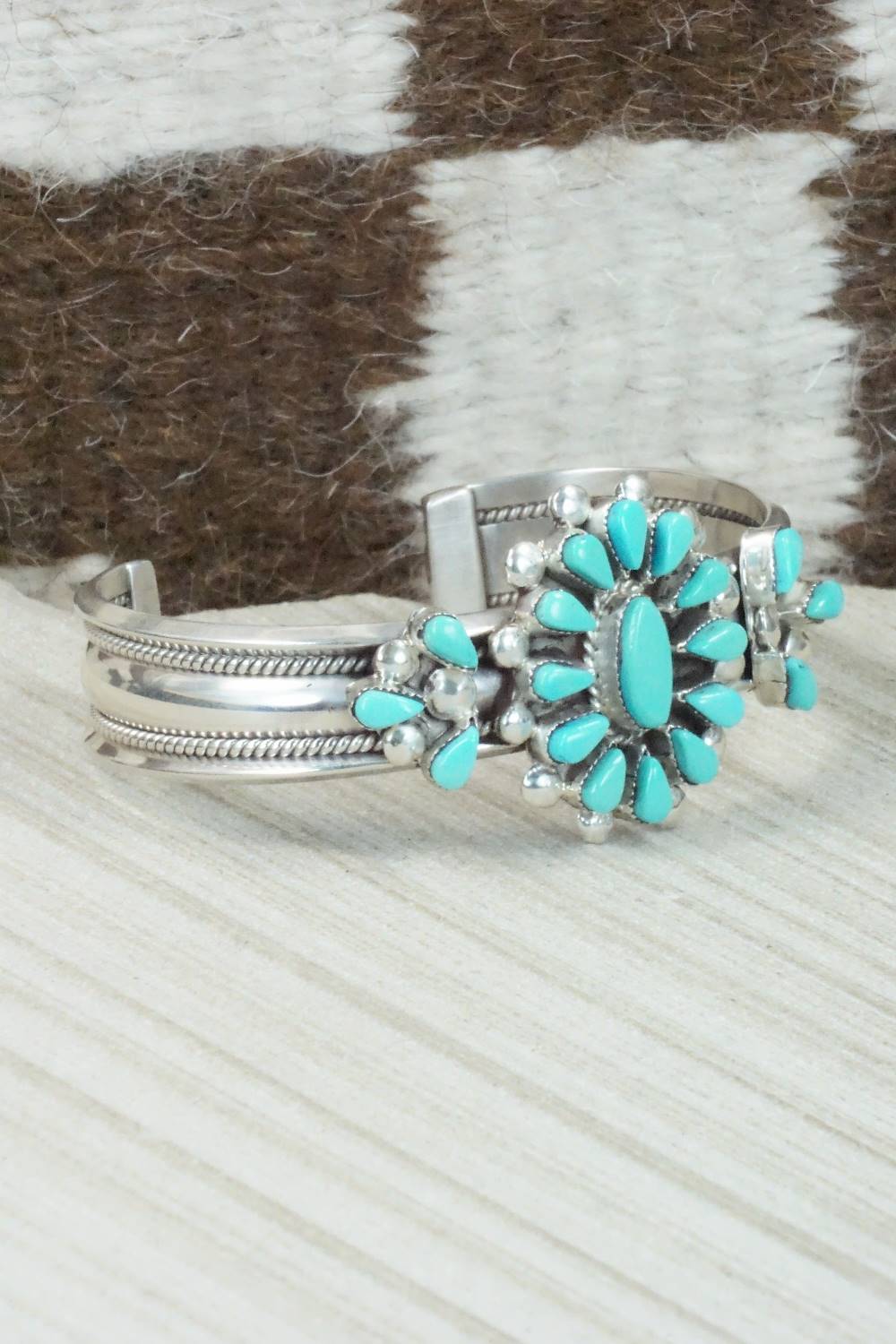 Turquoise & Sterling Silver Bracelet - Navajo