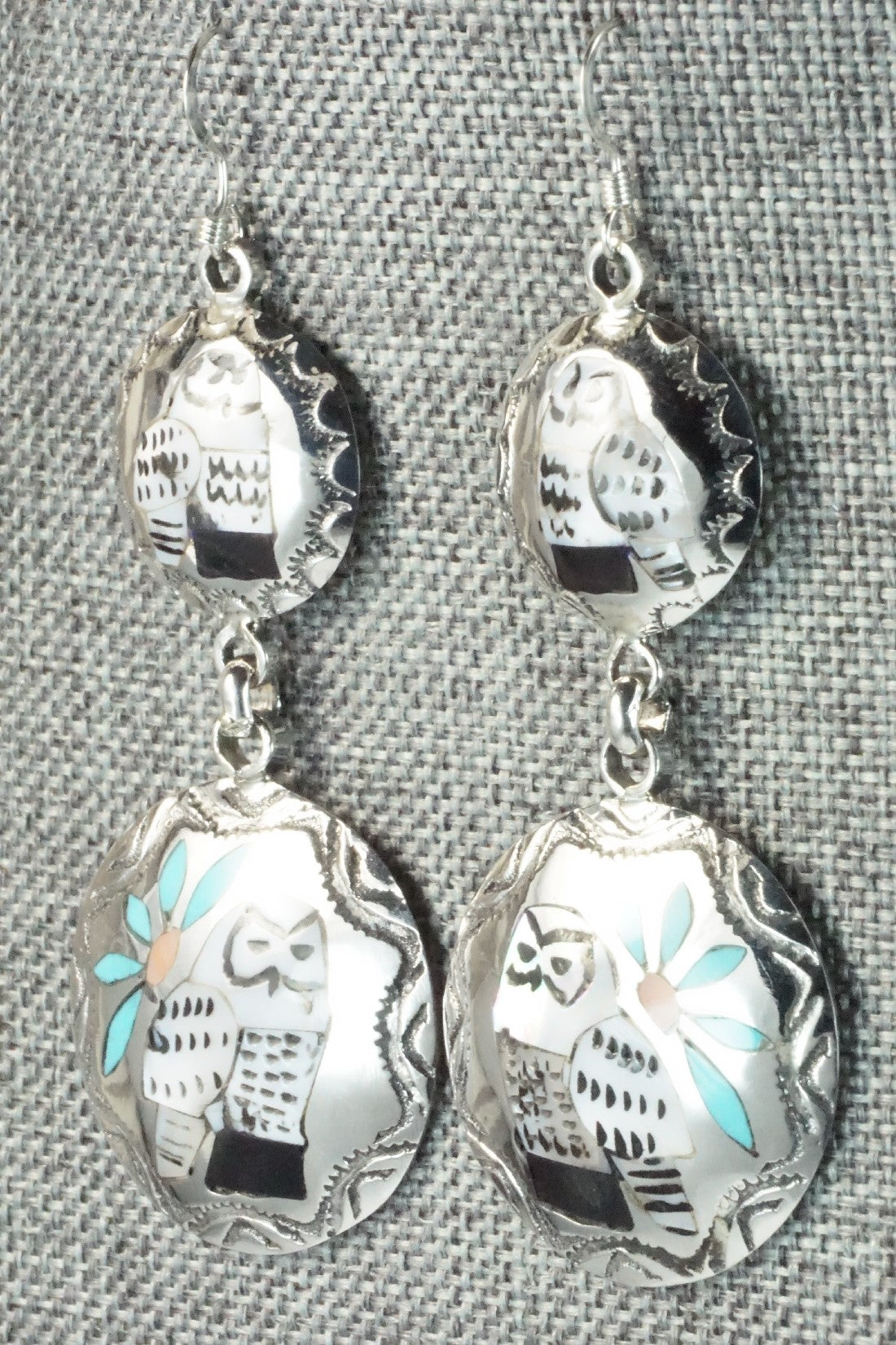 Multi Stone & Sterling Silver Earrings - Quintin Quam Sr.