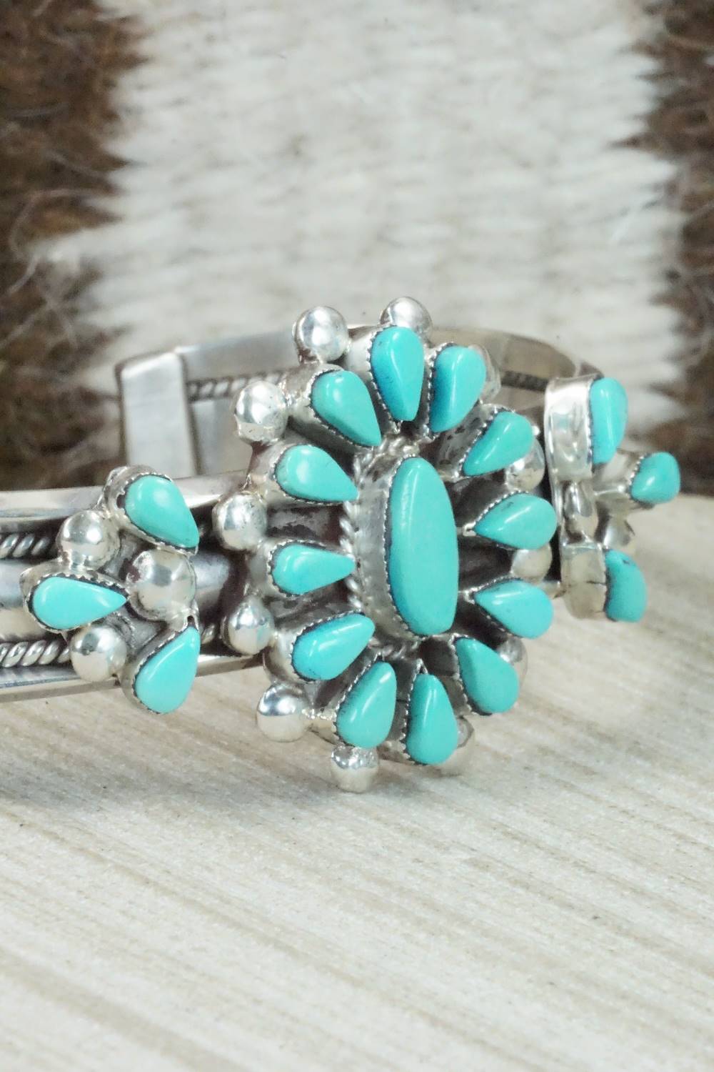 Turquoise & Sterling Silver Bracelet - Navajo