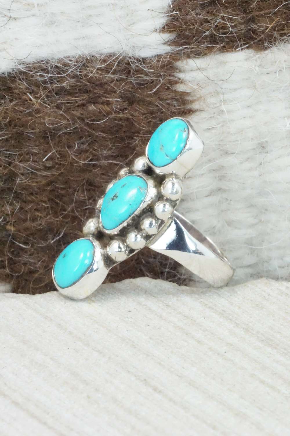 Turquoise & Sterling Silver Ring - Priscilla Reeder - Size 8.25