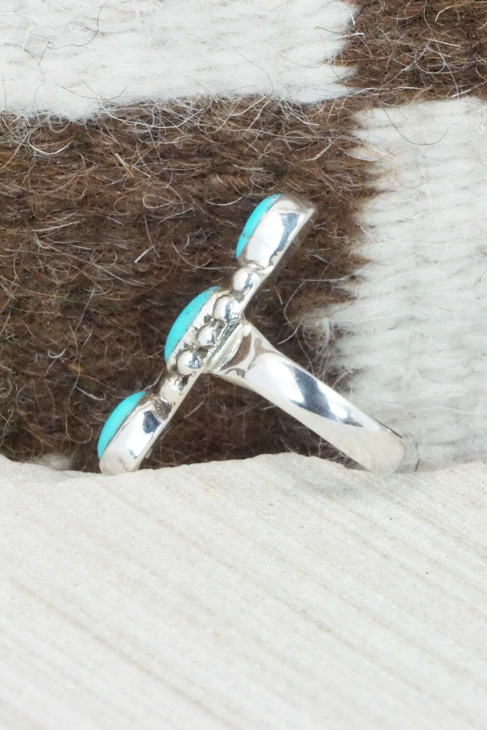 Turquoise & Sterling Silver Ring - Priscilla Reeder - Size 8.25