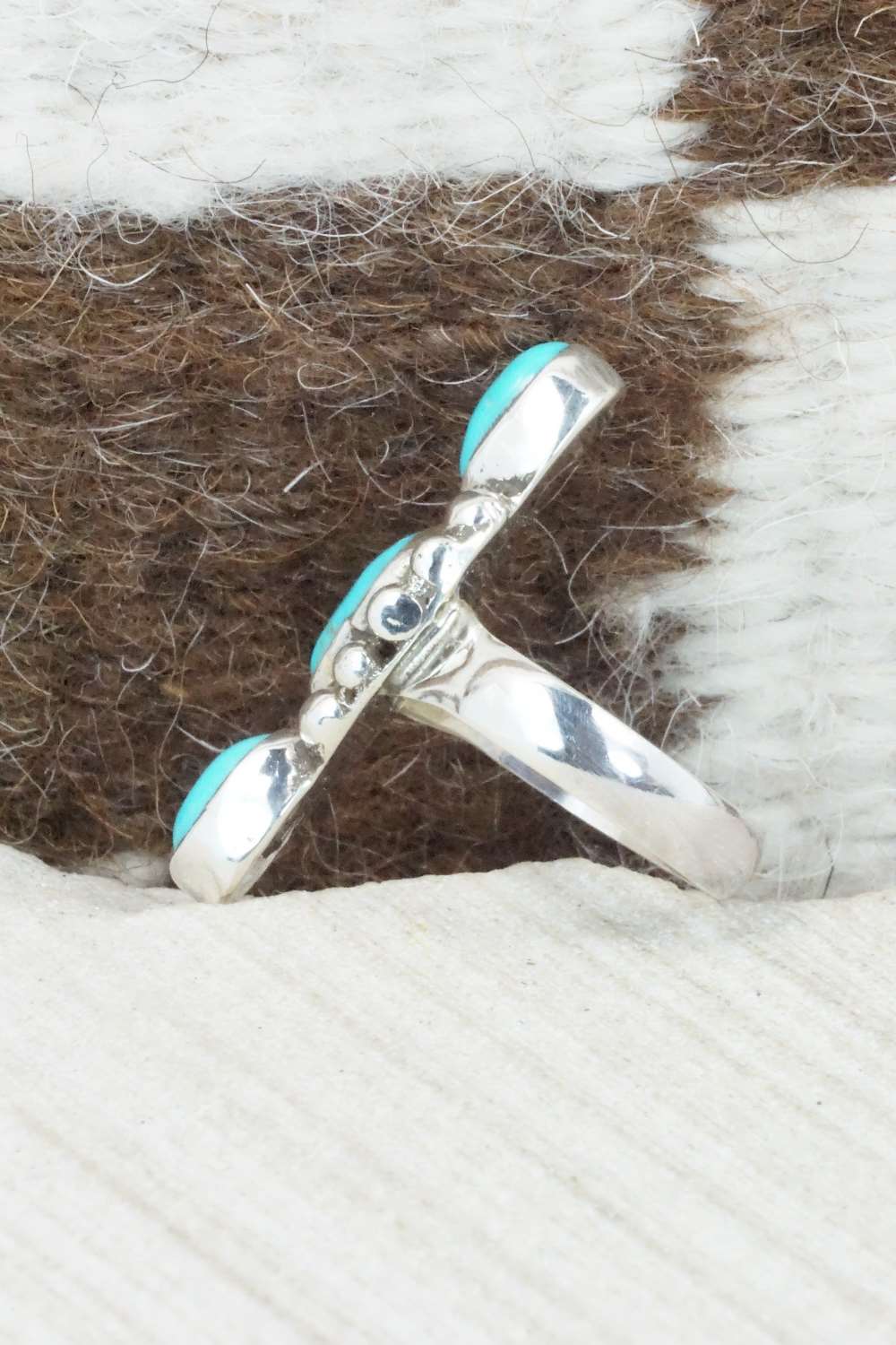 Turquoise & Sterling Silver Ring - Priscilla Reeder - Size 7.75