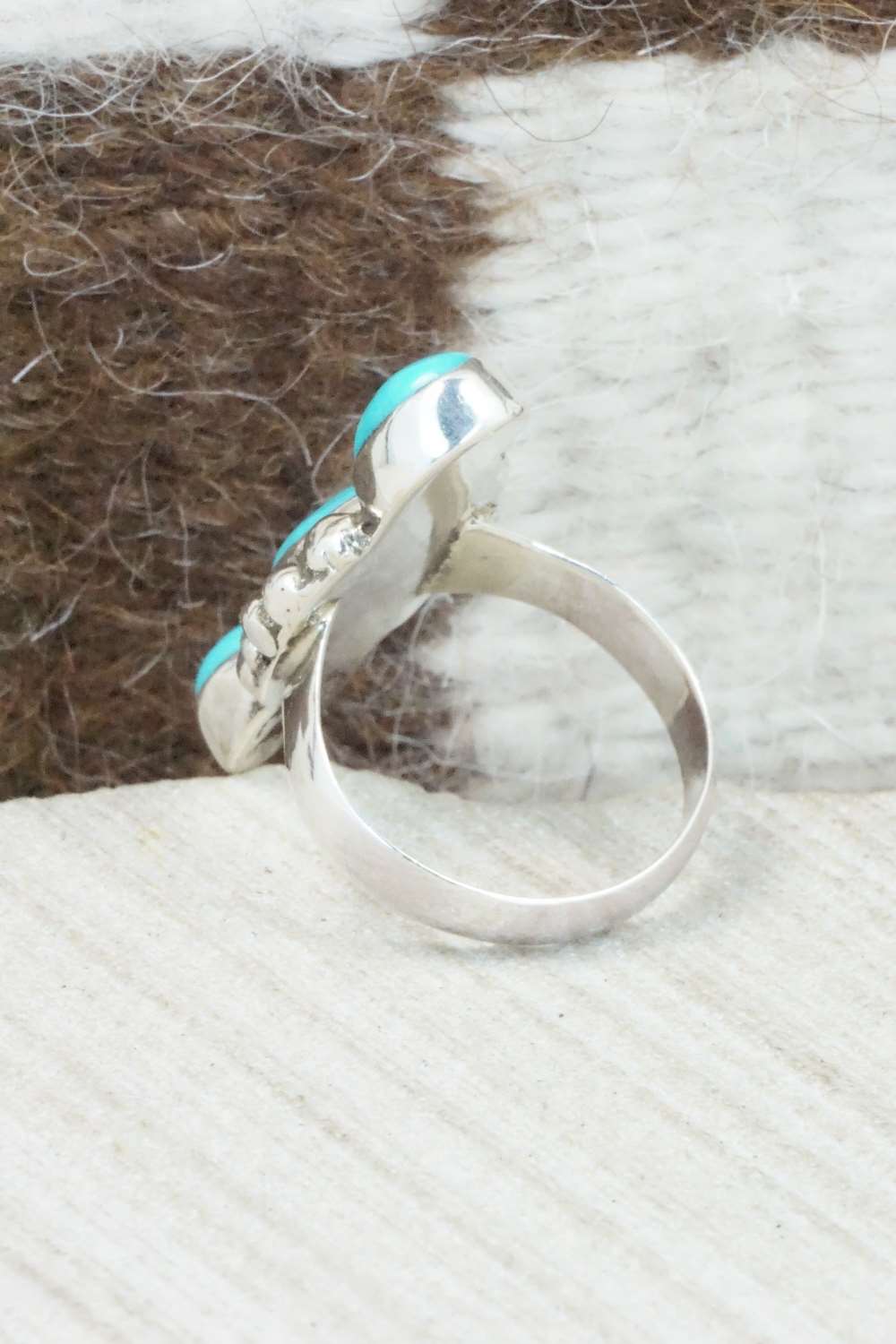 Turquoise & Sterling Silver Ring - Priscilla Reeder - Size 7.75