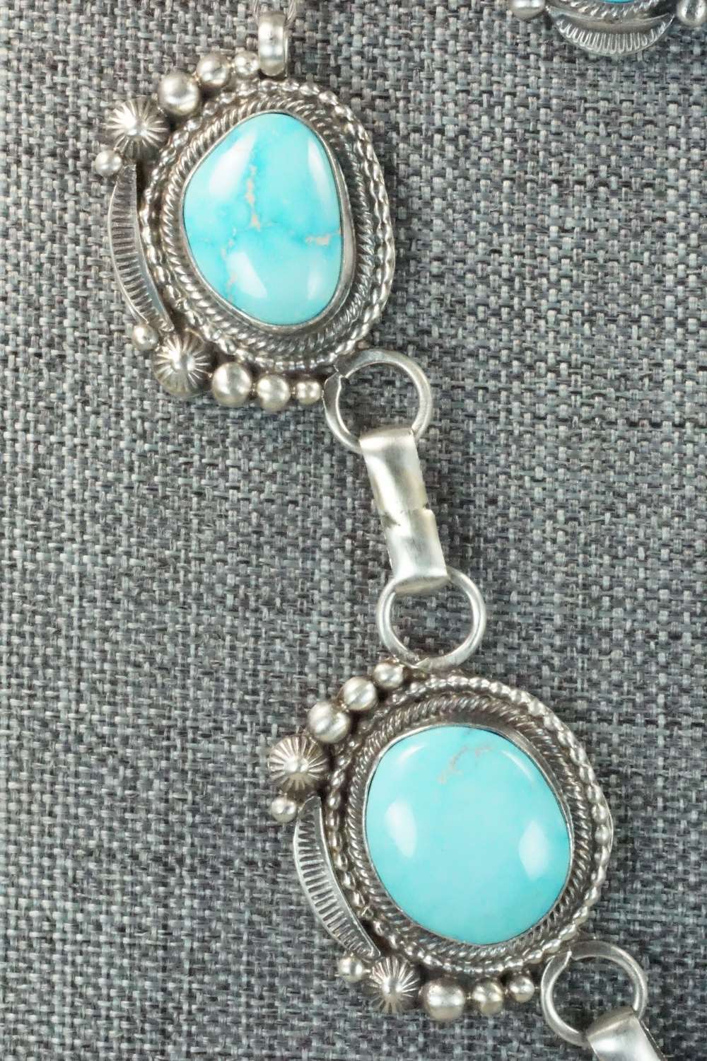 Turquoise & Sterling Silver Necklace and Earrings - Tom Lewis