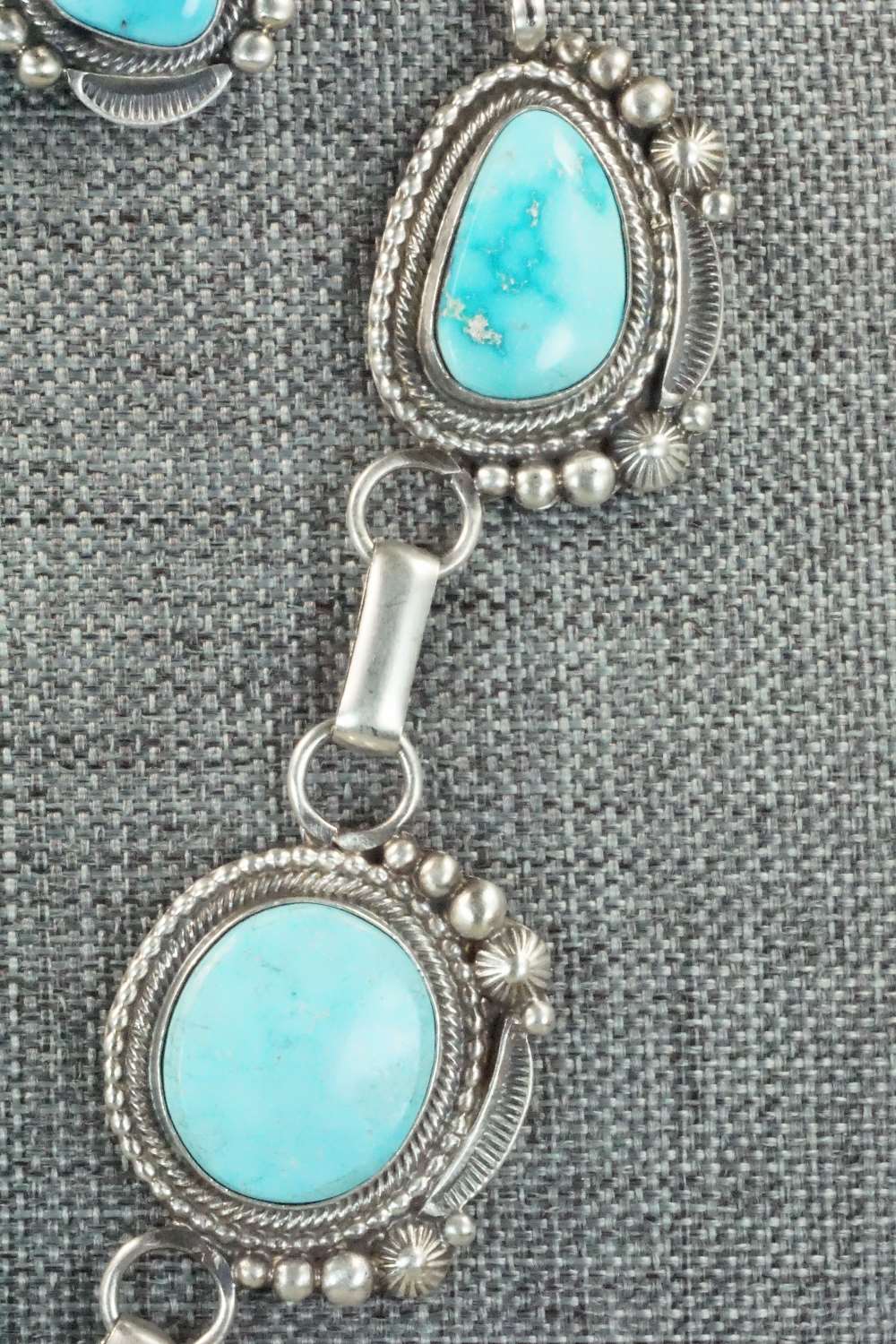 Turquoise & Sterling Silver Necklace and Earrings - Tom Lewis
