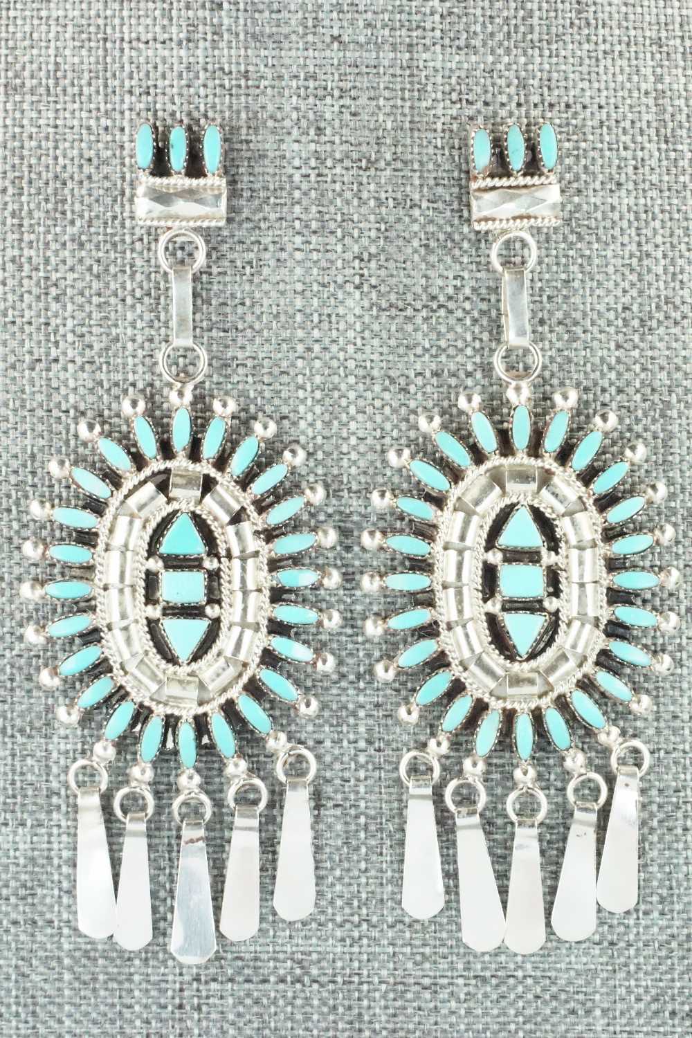 Turquoise & Sterling Silver Earrings - Evonne Hustito
