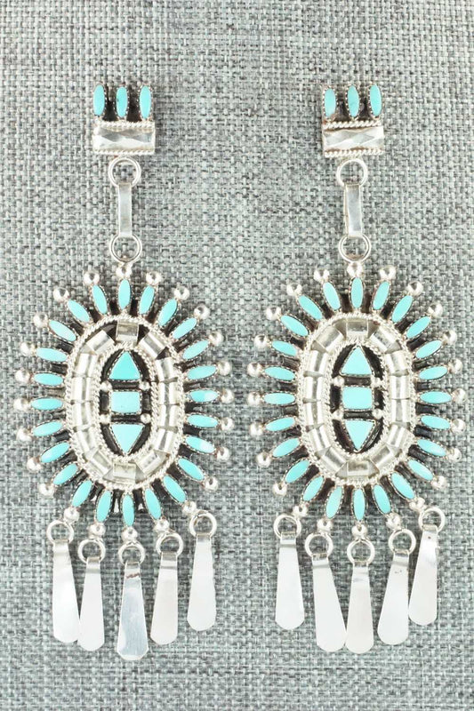 Turquoise & Sterling Silver Earrings - Evonne Hustito