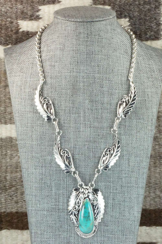 Turquoise and Sterling Silver Necklace - Davey Morgan
