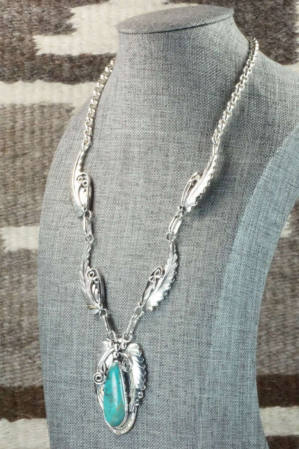 Turquoise and Sterling Silver Necklace - Davey Morgan