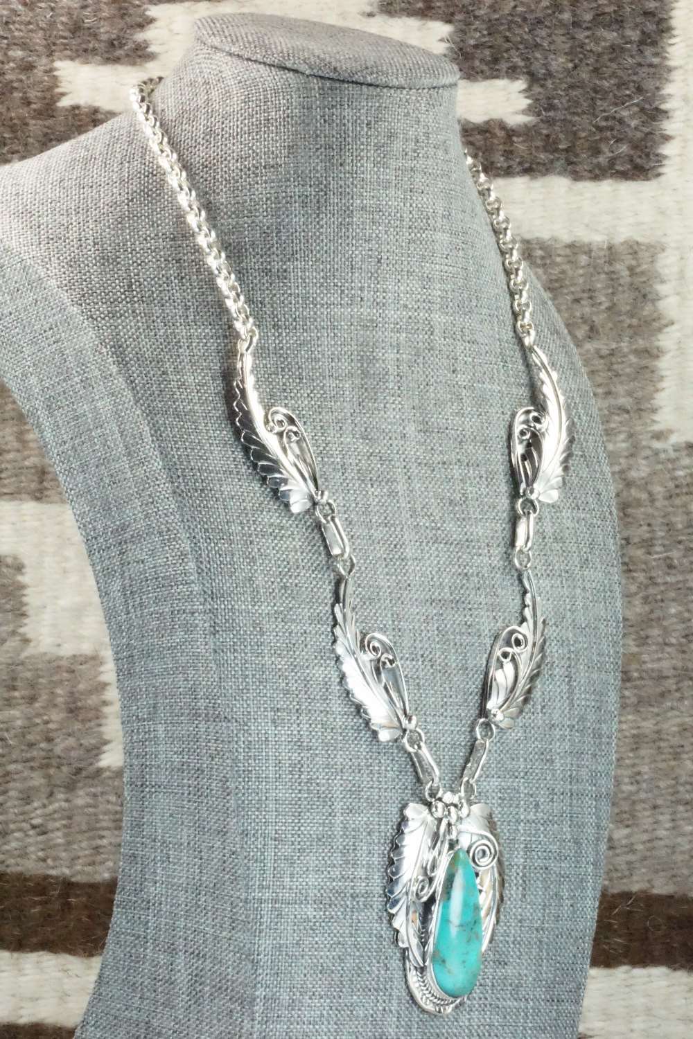 Turquoise and Sterling Silver Necklace - Davey Morgan