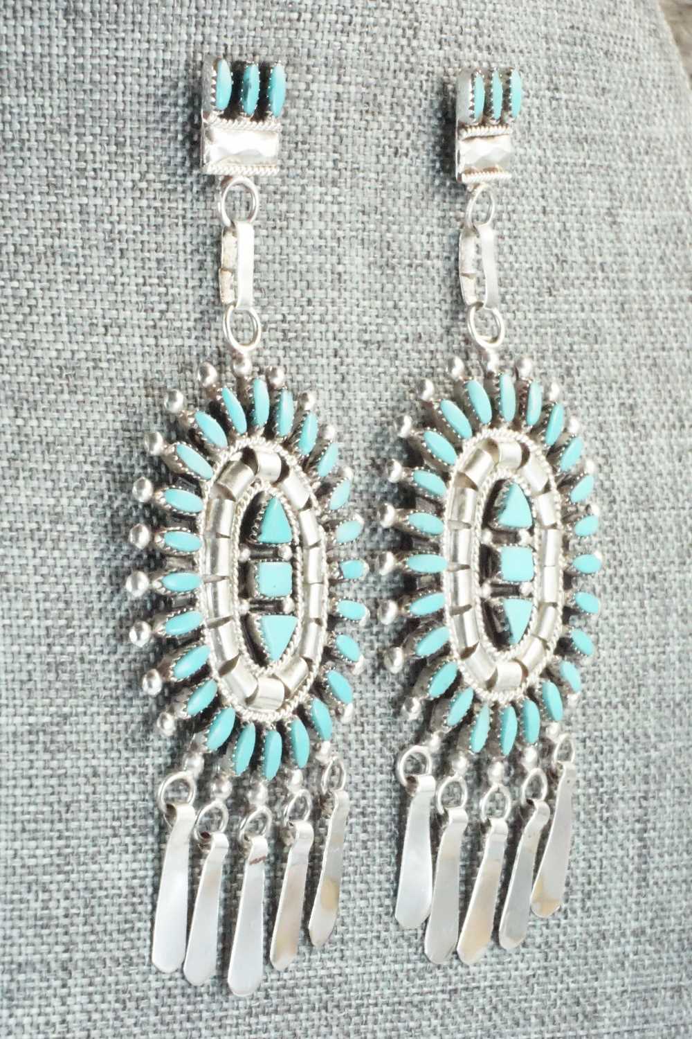 Turquoise & Sterling Silver Earrings - Evonne Hustito