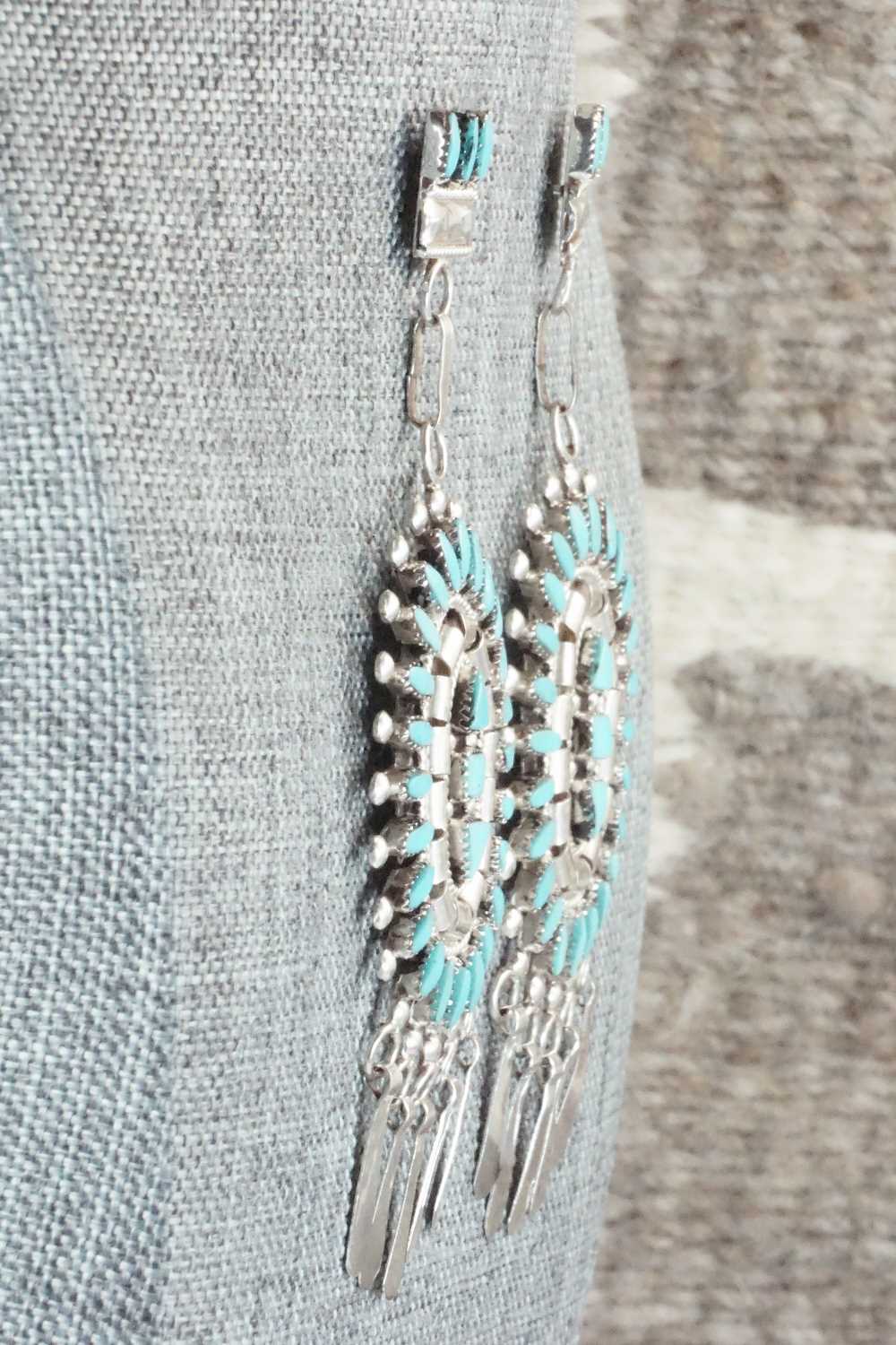 Turquoise & Sterling Silver Earrings - Evonne Hustito