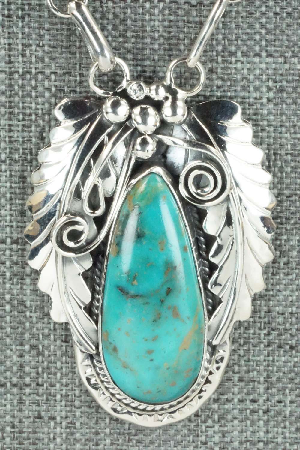 Turquoise and Sterling Silver Necklace - Davey Morgan