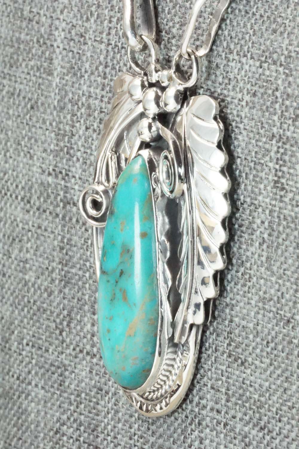 Turquoise and Sterling Silver Necklace - Davey Morgan