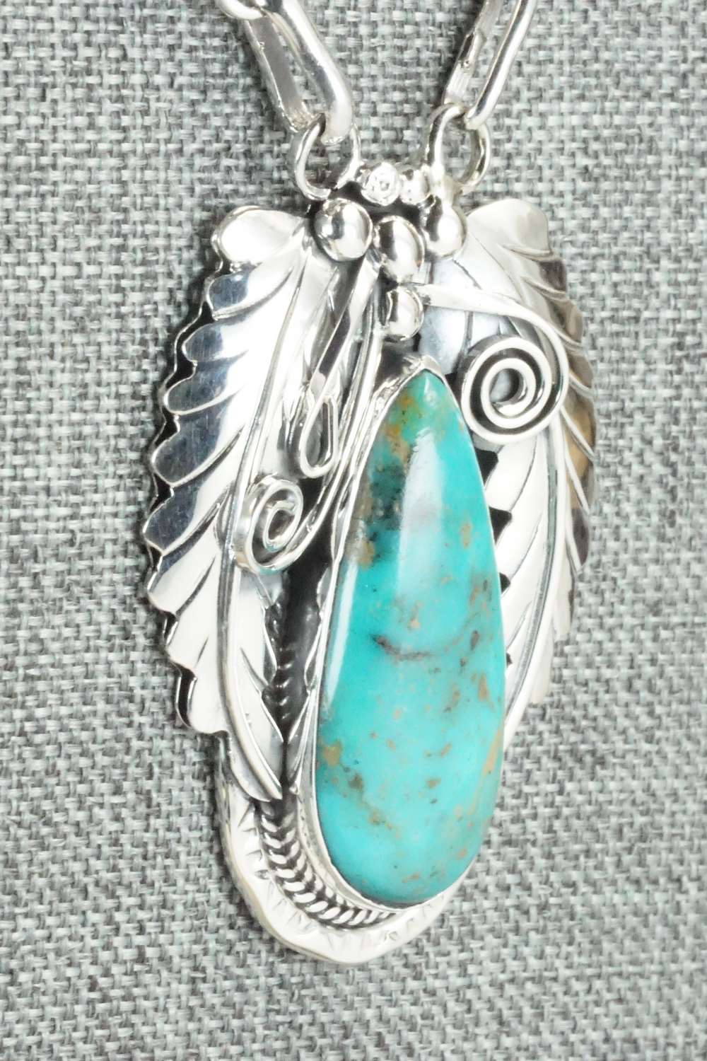 Turquoise and Sterling Silver Necklace - Davey Morgan