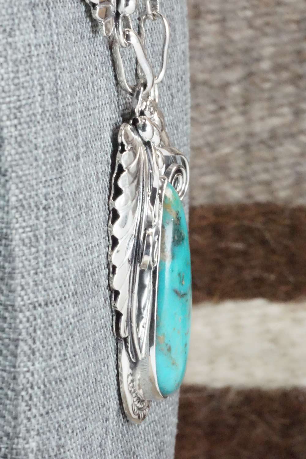 Turquoise and Sterling Silver Necklace - Davey Morgan