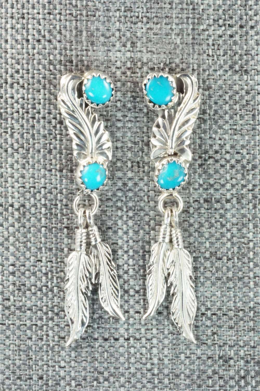 Turquoise and Sterling Silver Earrings - Adelarae Yazzie