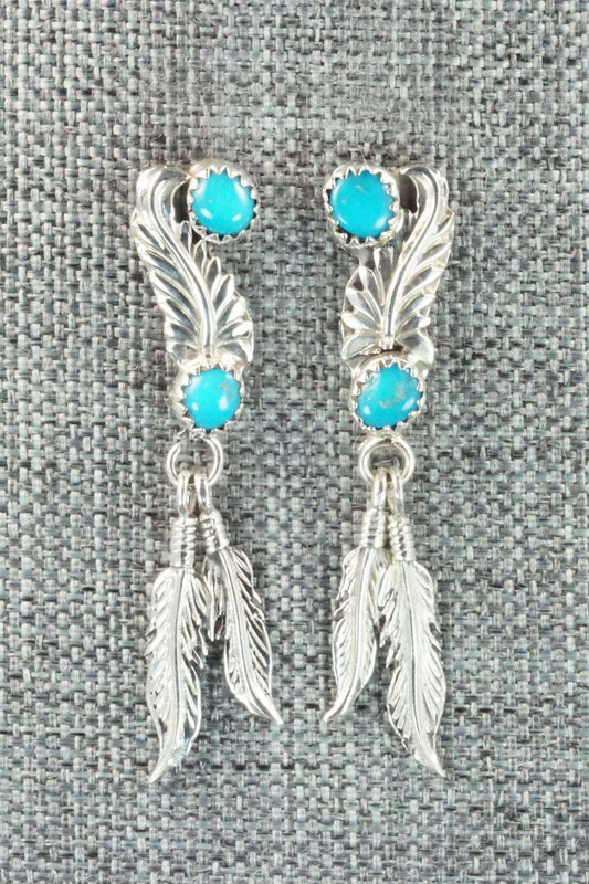 Turquoise and Sterling Silver Earrings - Adelarae Yazzie