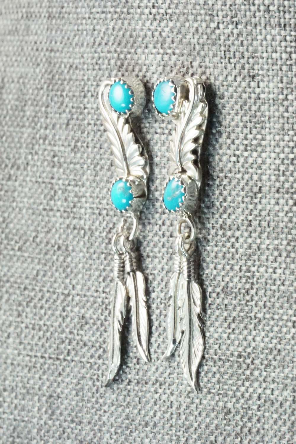 Turquoise and Sterling Silver Earrings - Adelarae Yazzie