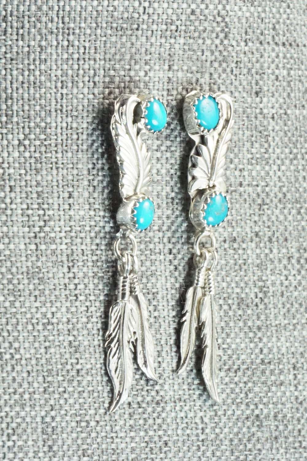 Turquoise and Sterling Silver Earrings - Adelarae Yazzie