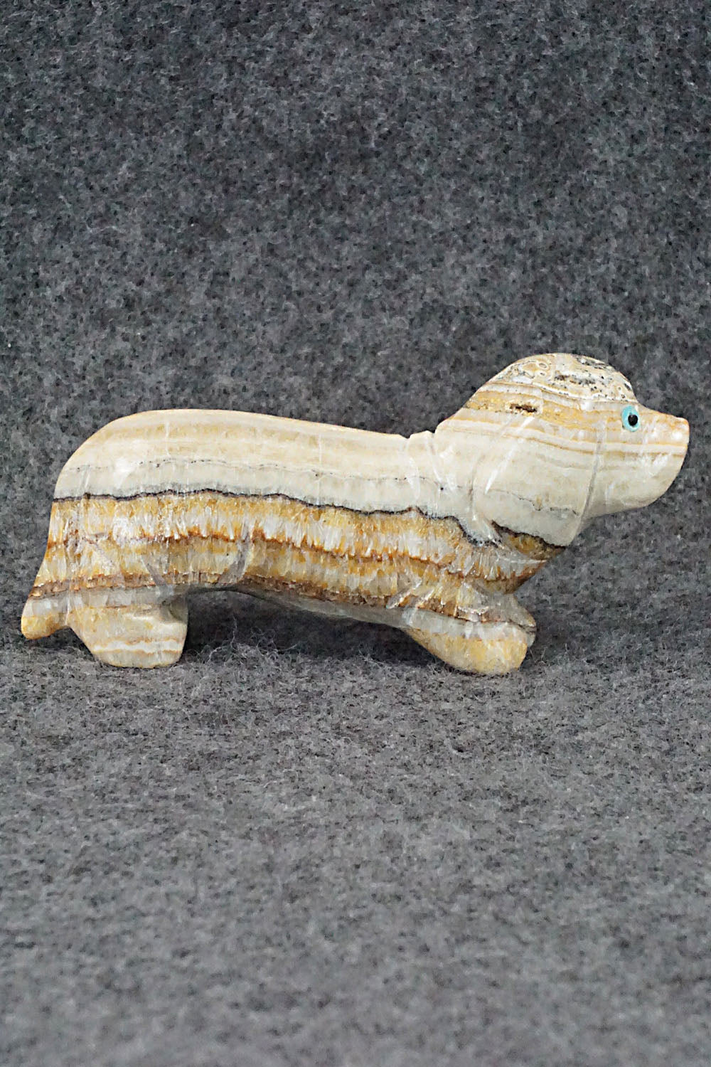 Dog Zuni Fetish Carving - Cody Nastacio
