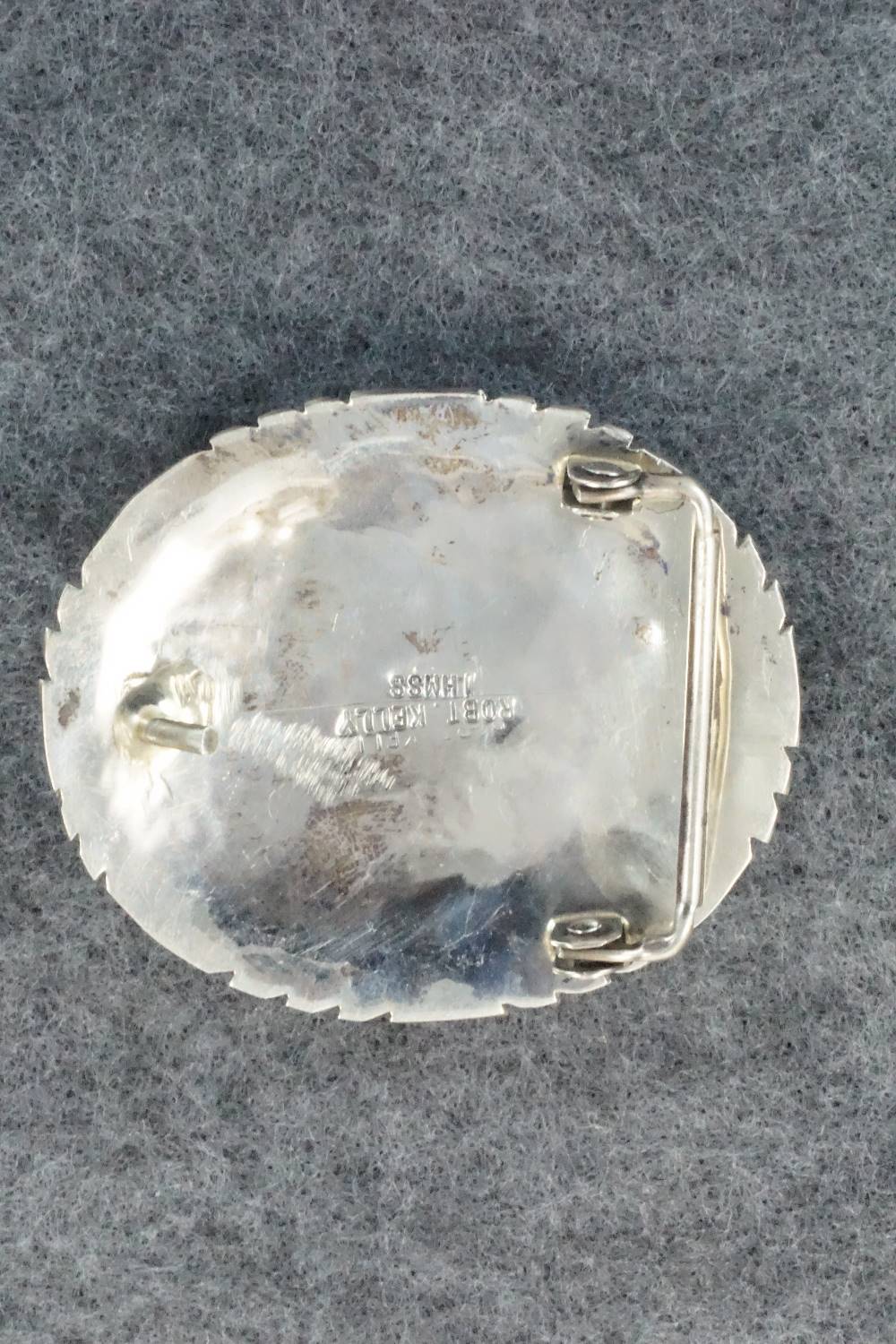 Turquoise, Coral & Sterling Silver Belt Buckle - Robert Kelly